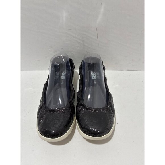 SAS Womens Radiant Ballet Flats US 9WW Black Leather Slip On confort - Picture 2 of 8